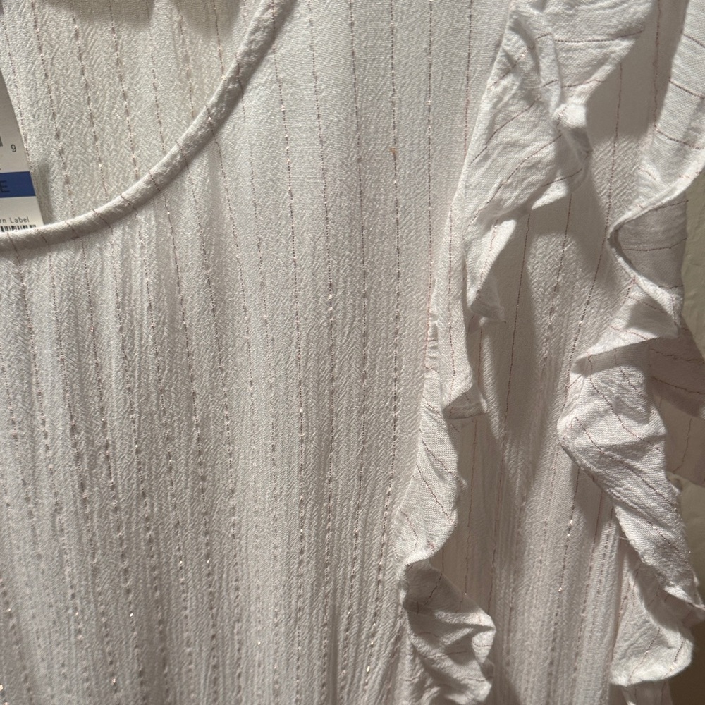 Style & Co. White Ruffled Blouse - Picture 3 of 5